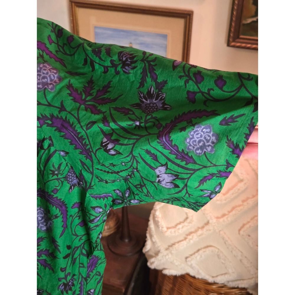 Only Necessities Green Purple Floral Muumuu Lounger Dress Plus Size 3X NWT - Picture 5 of 7
